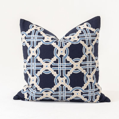 Coussin de salon bleu marine entrelacé 55 x 55 cm