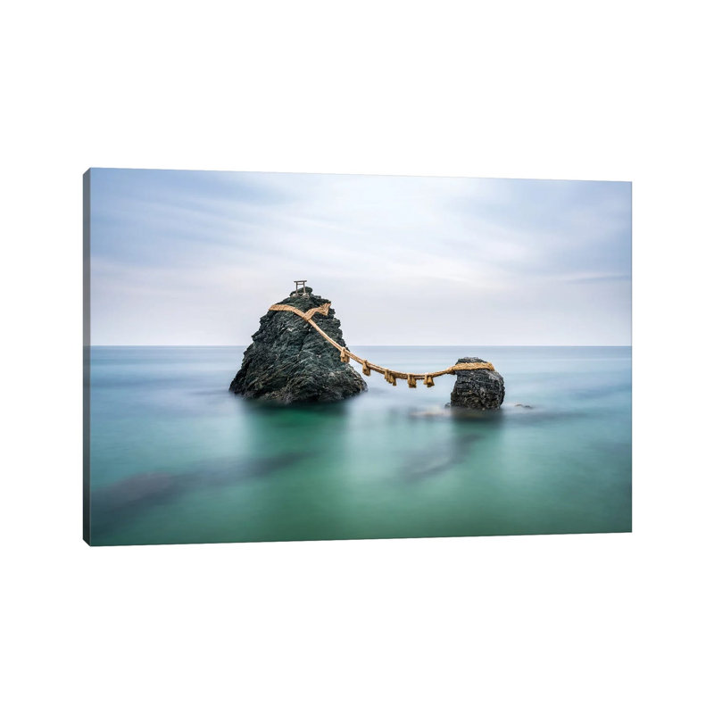 Sacred Meoto Iwa Rocks, Mie Prefecture, Japan by Jan Becke - Wrapped Canvas Print, 20.32 cm H x 30.48 cm W