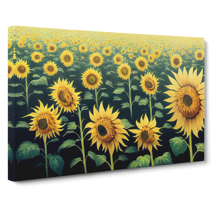 Stellar Sunflower Field - Wrapped Canvas, 35cm H x 50cm W x 3cm D