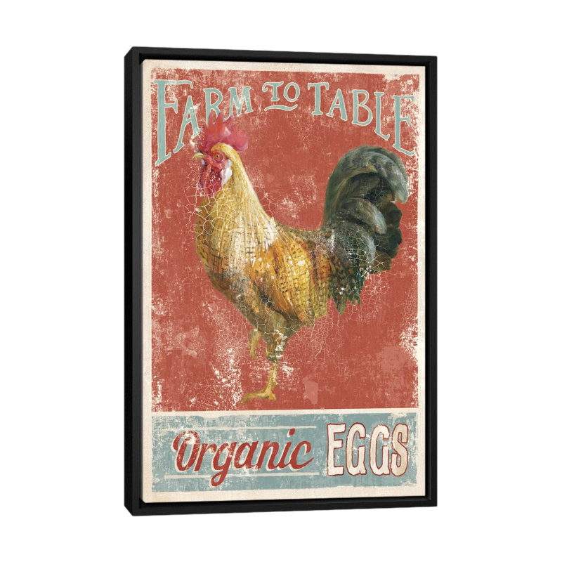 « farm nostalgie v », impression sur toile tendue, H 26 po x l 18 po x P 1,5 po, Toile avec cadre noir, Pas de tapis