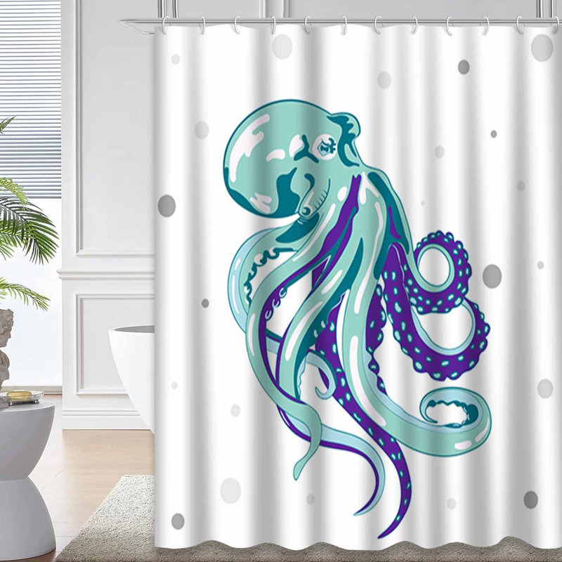 Rideau de douche Octopus, L 72 po x l 72 po