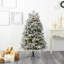 Sapin de Noël artificiel floqué / givré avec lumières DEL-239342475