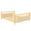 Lit de taille naturelle avec trois pieds en fer, plateforme basse, coffre-fort et lit double, style américain