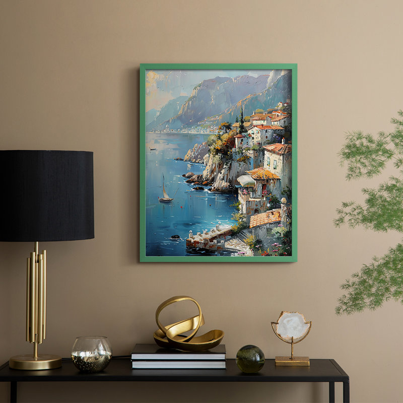 NAUTICAL Series DLXI, reproduction encadrée - bois massif, Vert, H 15 po x l 12 po