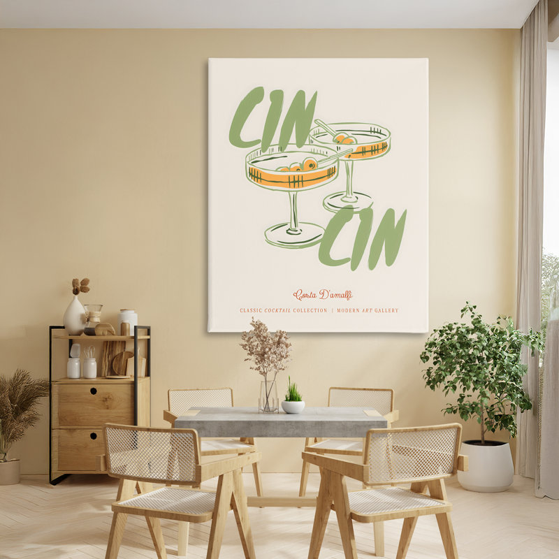 Toile de cocktail Cin Cin Amalfi, design par The Prints Vibe, 48 x 36