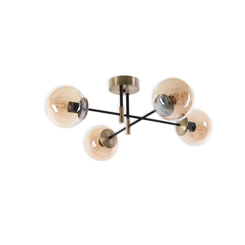 Plafonnier encastré 4 lumières, Cuivre
