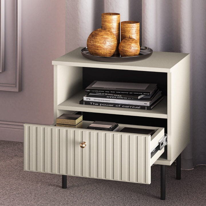 DROMA 50cm W Manufactured Wood Bedside Table