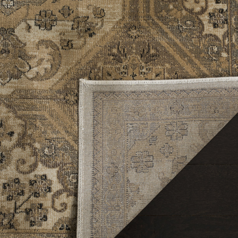 Tapis brun / crème Pitcairn, Tapis de couloir 2 pi 2 po x 8 pi