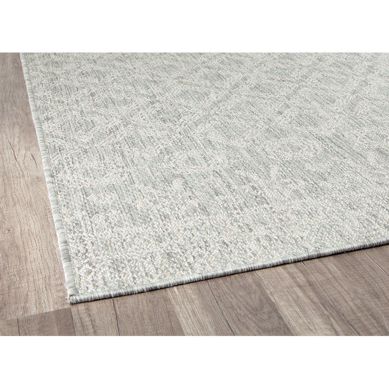 Tapis blanc intérieur / extérieur Hibner Southwestern, Rectangle 5 pi x 7 pi