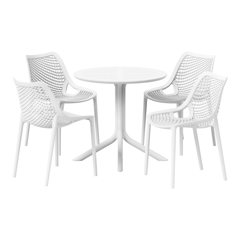 Ensemble repas extérieur pour 4 personnes, Blanc