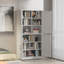 Armoire de rangement en acier blanc avec tablettes réglables