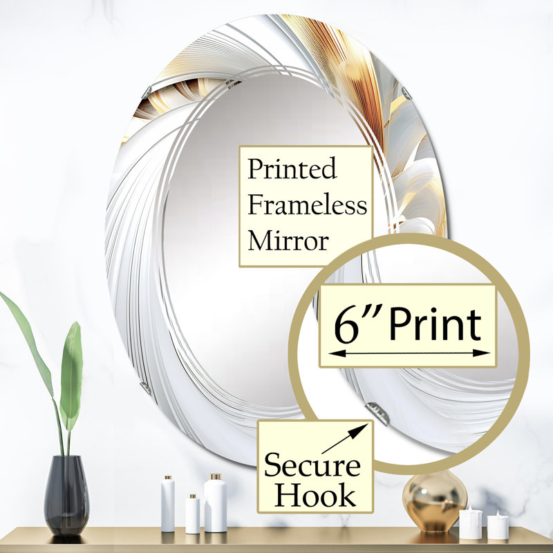 Hartney - Miroir mural moderne ovale, 36 po x 24 po