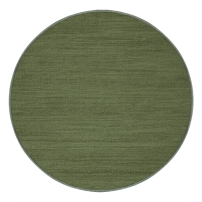 Tapis vert uni lavable à la machine, Rond 8 pi