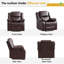 Fauteuil inclinable manuel à dossier coussiné en cuir de 38,2 po de large avec accoudoirs coussinés Kamarli-932856890