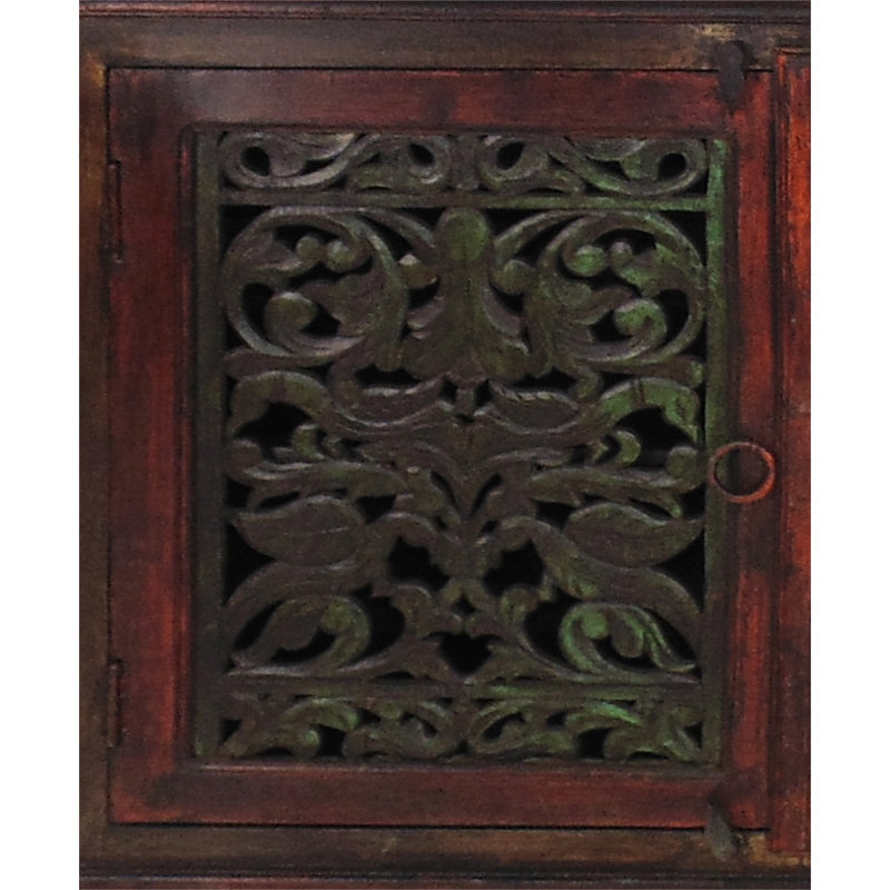 Meuble télé en bois massif pour téléviseur de 78 po ou moins Alnita, 36" H x 72" W x 18" D, Cherry