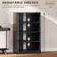 Cabinet multimédia, meuble stéréo, support pour tourne-disque avec rangement pour disques vinyles