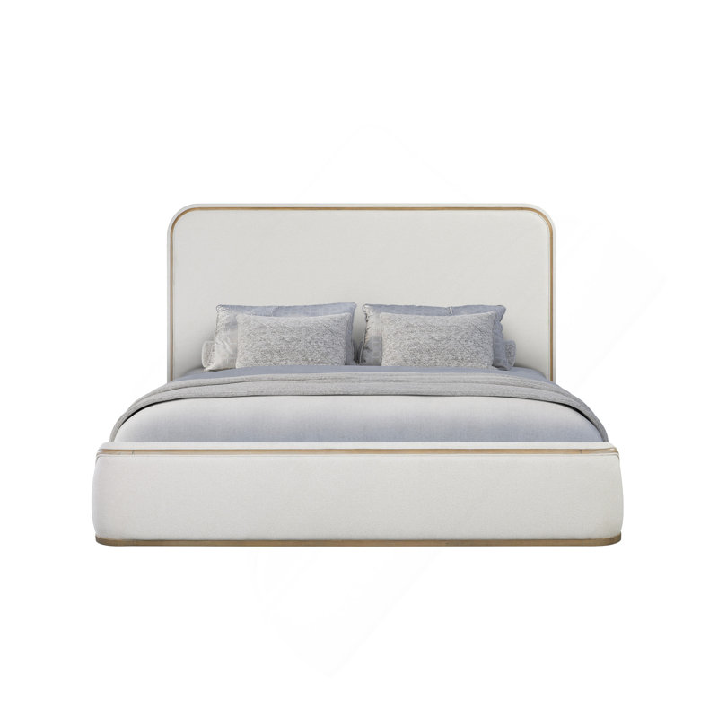 Lit tapissier - Caramel et sable blanc, Grand lit
