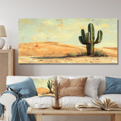Minimalisme cactus par les dunes I - art mural cactus