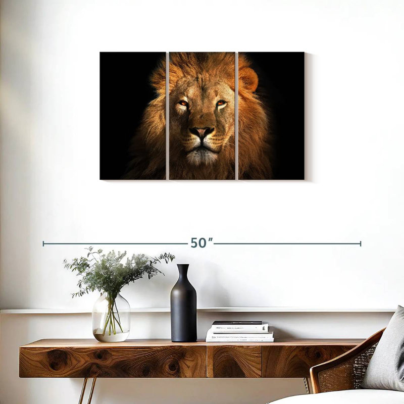 Fierce Lion Head, 20" H x 33" W