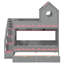 Lit superposé simple gris au-dessus de simple avec rangement pour escalier, tiroir et lumière DEL pour enfants-454540379