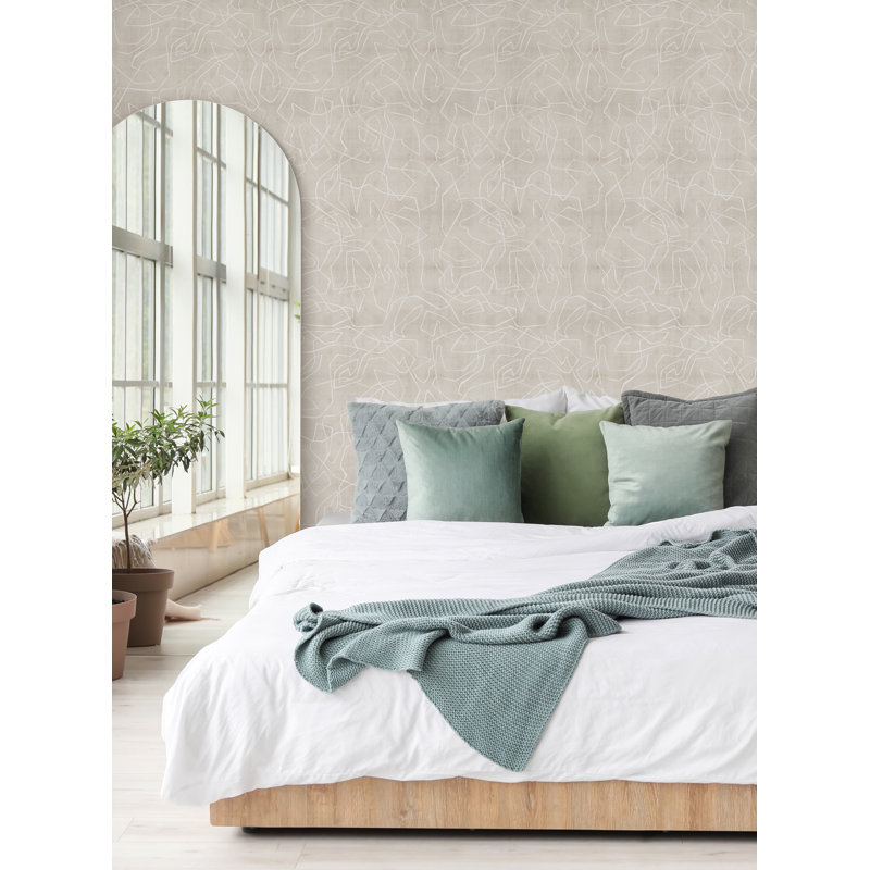 Christylee Peel & Stick Abstract Roll, Beige,  2' W x 18' H