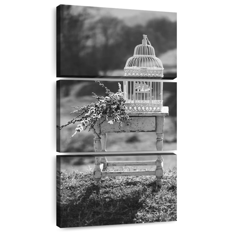 Cage à oiseaux rétro monochrome, H 27 po x l 12 po