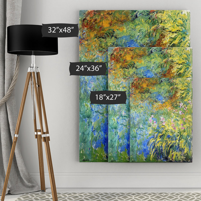 «Irises» par Claude Monet - reproduction d'art sur toile, H 24 po x l 36 po, Toile tendue, Sans cadre