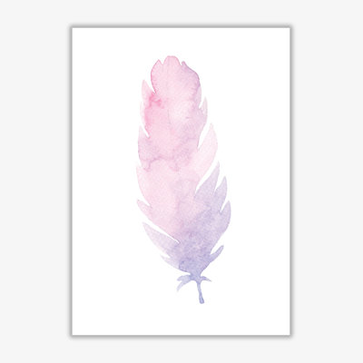 Watercolour Pink Feather - Painting