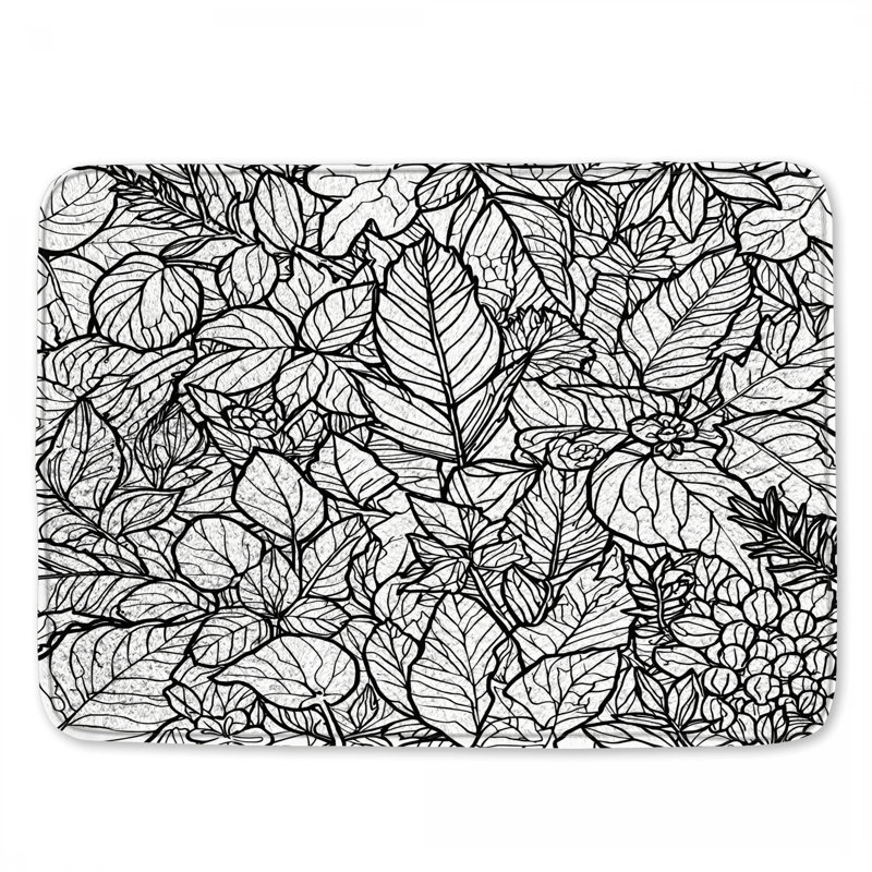 Tapis de bain à feuilles détaillées, L 24 po x L 17 po