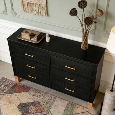 Modern Storage Cabinet with Metal Handles & Solid Wood Legs