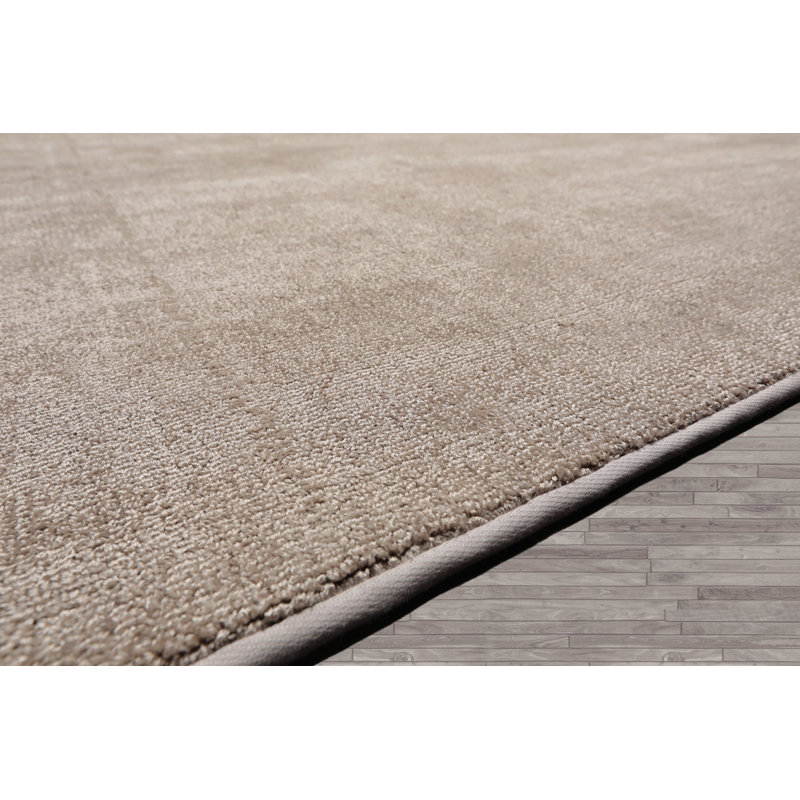 Tapis taupe touffeté à la main de style oriental texturé contemporain, Rectangle 8 pi x 10 pi