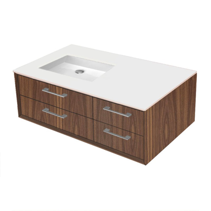Gemelli 36'' W Vanity Top, Polished White