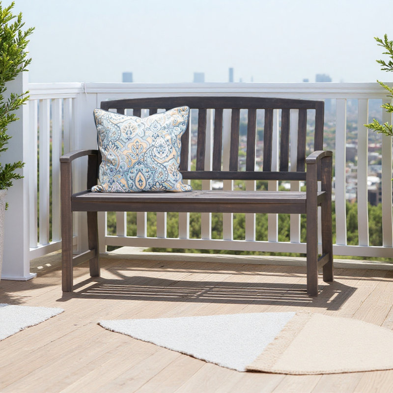 Banc en bois de style campagnard, Gris foncé