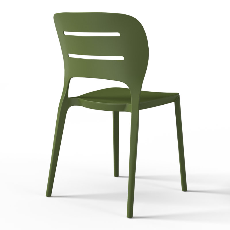 Ensemble de 2 chaises de patio empilables, 2, Green