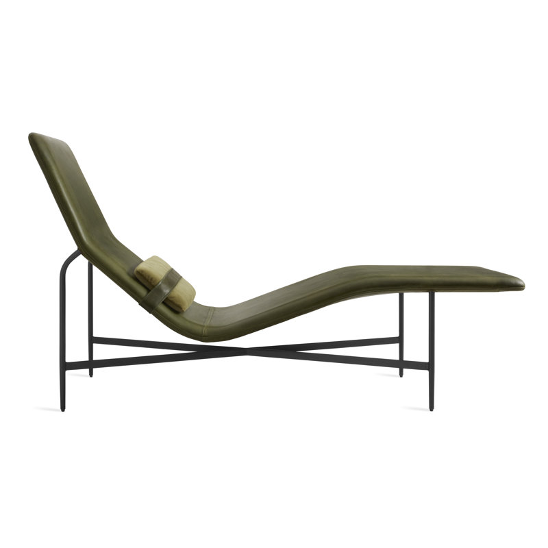 Deep Thoughts Upholstered Chaise Lounge, Loden Green