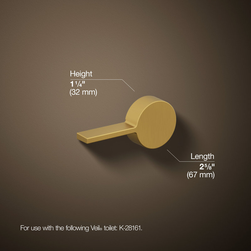 Veil Left-Hand Trip Lever, Vibrant Brushed Moderne Brass