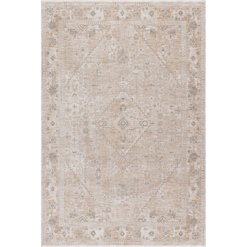 Koami Medallion Fringe Area Rug, Rectangle 6'7" x 9'
