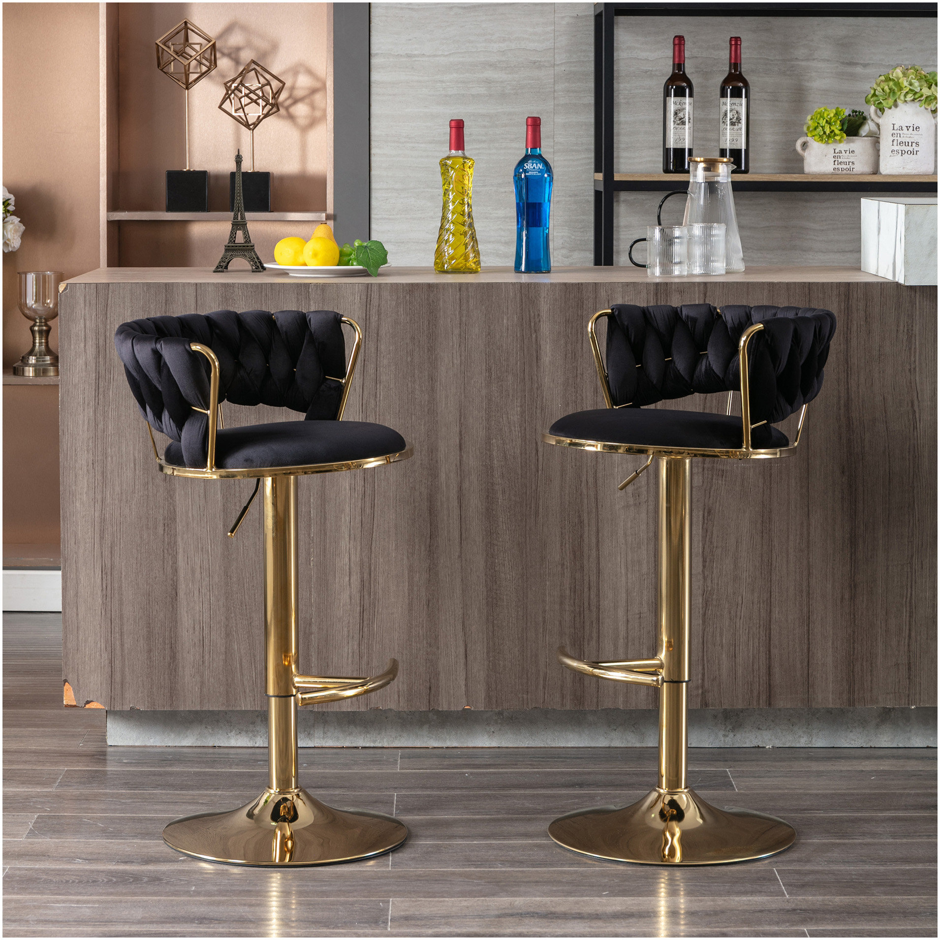 Red Barrel Studio Set Of 2 Bar Stools,With Chrome Footrest And Base ...