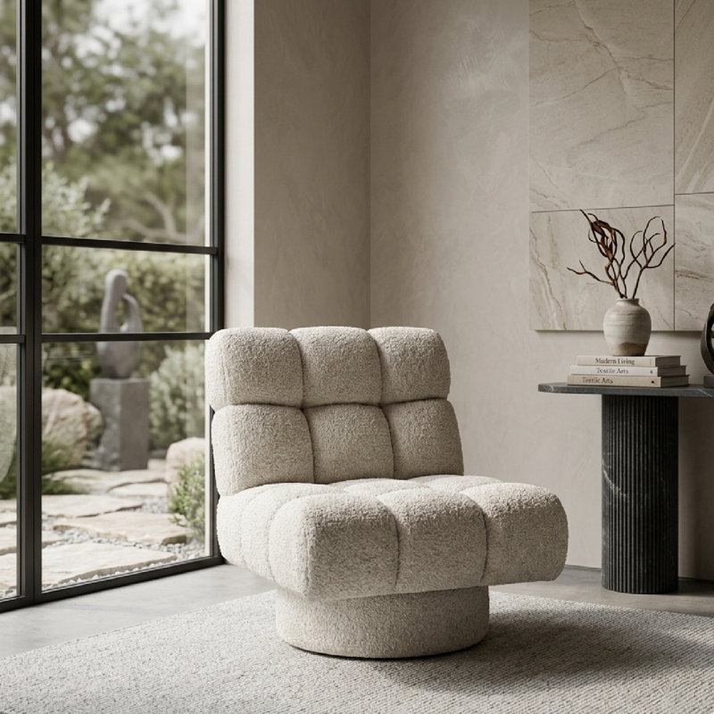 Fauteuil d'appoint Fenna, Polyester beige