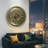 THE GEARS CLOCK Wall Clock with Real Moving Gears IR-LI_ 32 in Round "CORK" BRASS-ANTIQUE