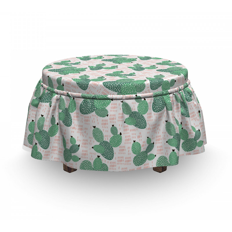 Housse pour repose-pieds tropical succulent art