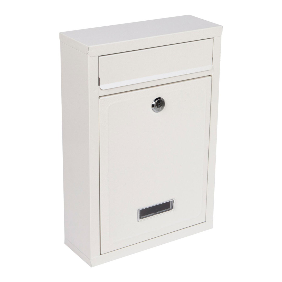 Modern Steel Plated Post Box - White