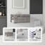 Meuble-lavabo flottant 30 po avec lavabo, porte à fermeture en douceur, comptoir et dosseret en marbre de culture blanc de 0,6 po Carrara, contreplaqué, gris-116118434-116118445
