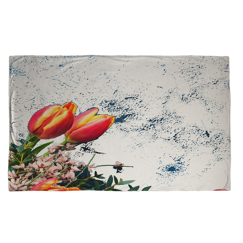 Couverture fleurs, 30 po x 40 po