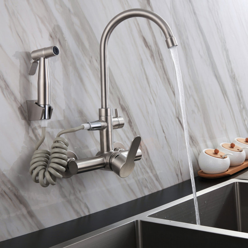 360° Swivel Wall Mount Kitchen Faucet