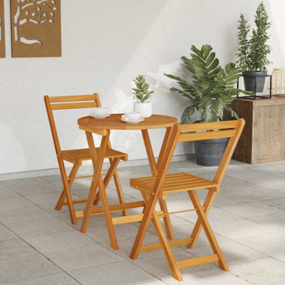 2 - Person Solid Wood Patio Dining Set Table,
