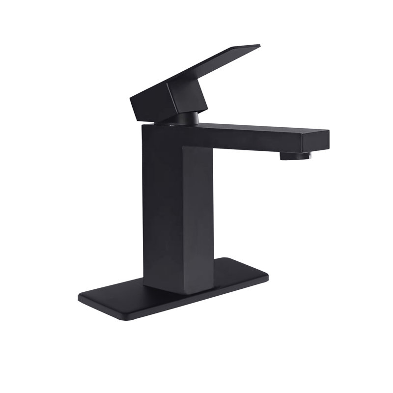 Single Handle Bathroom Faucet Lavatory Faucet Stainless Steel Single Hole-T20, Matte Black, Matte Black