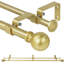 Ensemble de tringle à rideaux à épissure double ajustable 5/8 po de diamètre avec volutes, 84 po à 120 po, blanc brillant-1622381107-1622381104