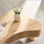 Table basse 42,52 pouces en bois fabriquée à la main de forme irrégulière pour le salon, base piédestal robuste-356246258