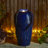 28.25"H Oversized Petals Textured Ceramic Jar Outdoor Floor Fountain With Pump And LED Light (KD)-880841856